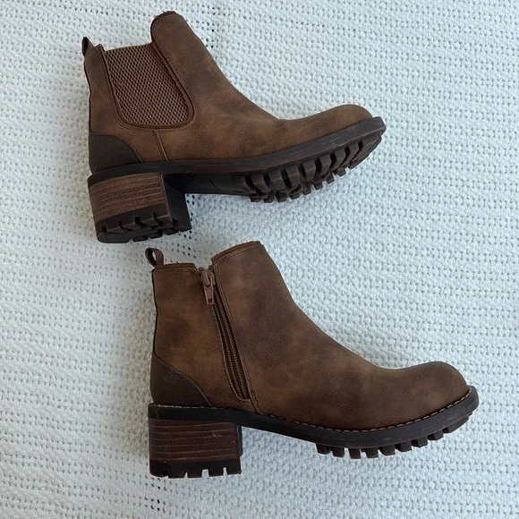 B-52 By Bullboxer Boots Brown Combat Ankle Chelsea Gorpcore Grunge 6 Hiking - Picture 3 of 10